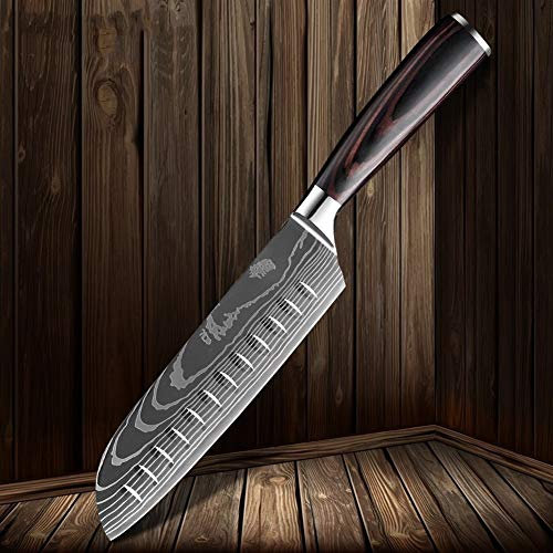 Küchenmesser 7 Zoll-Kochmesser Japanischer Gebrauch Santoku Messer Fleischerbeil 7Cr17 420 High Carbon Edelstahl-Werkzeug messerset