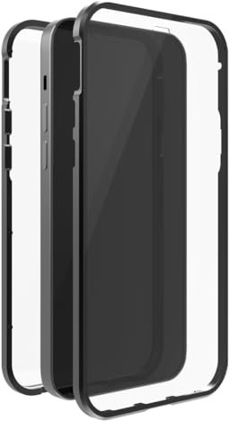 Black Rock - Hülle 360 Grad Glass Case Passend für Apple iPhone 13 I Handyhülle, Magnet Verschluss, Durchsichtig, Cover (Transparent mit schwarzem Rahmen)