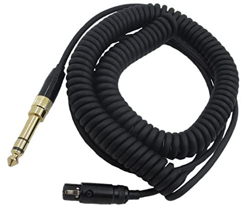 Yaowanguan Câble spiralé pour casque AKG Q701 K712 K702 K271S K240S K240MK K181 K141, fil audio de remplacement avec adaptateur 6.35mm, s'étend jusqu'à 5 m/16,4 pieds
