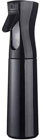 ZHIYE Hair Spray Bottle, Continuous Water Mister Spray Bottle Empty, Aerosol Fine Mist Curly Hair Spray Bottle for Taming Hair in Morning, Hairstyling, Plants, Pets, Cleaning-10.2oz/300ml (Black)