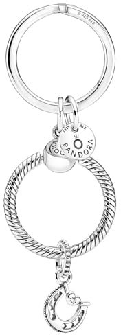 PANDORA Geschenkset Schlüsselring mit Hufeisen Bundle Geschenkset aus Schlüsselhänger und Silbercharm, modisches Accessoire aus Sterlingsilber, 51776