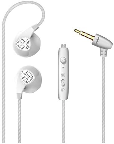 Ecouteurs Plat pour WIKO Power U30 Smartphone avec Micro Reglage Kit Main Libre Casque Universel Prise Jack (Noir)
