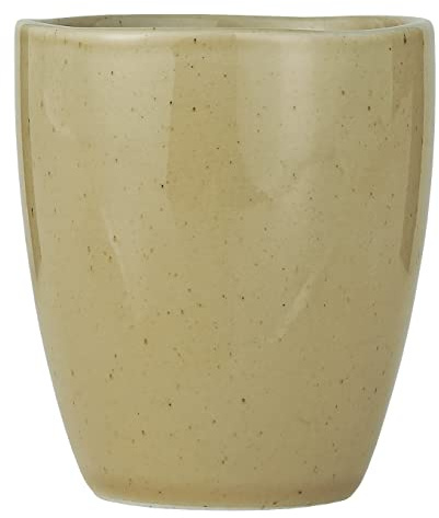 Ib Laursen Tasse Kaffeetasse Kaffeebecher Becher ohne Henkel Mustard Dunes Höhe: 9 cm, Durchmesser: 8 cm Steingut gelb