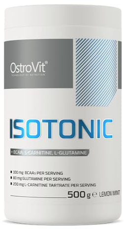 Isotonisches Elektrolytpulver Sportgetränk 500 g Getränkepulver + BCAA Aminosäuren und Vitamin C B6 L-Carnitin + L-Glutamin Elektrolytlösung Zitrone-Minze OstroVit