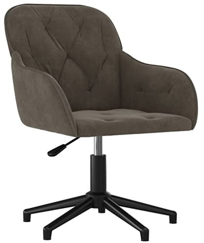 vidaXL Bürostuhl Drehbar Höhenverstellbar Chefsessel Drehstuhl Bürosessel Schreibtischstuhl Computerstuhl Gamingstuhl Büromöbel Dunkelgrau Samt