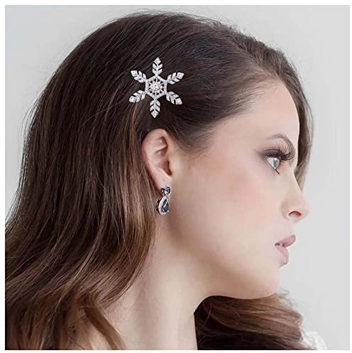 Inilbran Boho Schneeflocke Haarspange Silber Kristall Haarspangen Vintage Kristall Haarnadel Haarspange Sparkly Cz Haarnadeln Haarspange Kristall Braut Haarspange Dekorativer Haarschmuck für Frauen