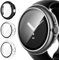 ivoler 3 Stück Hard PC Hülle mit Glas Displayschutz für Google Pixel Watch 2 / Google Pixel Watch, Vollständige Abdeckung Schutzhülle Ultradünne Kratzfest Schutz Case, 2 Transparent + 1 Schwarz