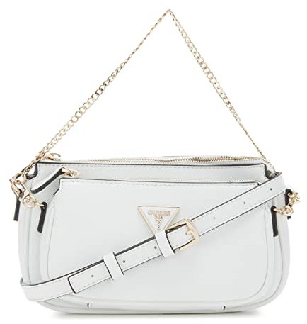 GUESS Women Noelle DBL Pouch Crossbody Bag, Weiß