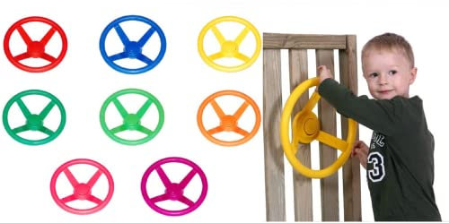 CAR STEERING PLASTIC WHEEL TOY FOR KIDS CLIMBING FRAME PLAYHOUSE TREE HOUSE CHILDRENS PLAYGROUNDS WITH MOUNTING KIT DIY PLAYGROUND * FROM HAPPY PLAYGROUNDS (BLUE)