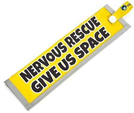 Nervous Rescue - Give Us Space, Space Awareness Sleeve for Reactive Nervous Dogs, Reflective, Waterproof, Double Sided Slip-on for the Dog Lead (Yellow, Plain)