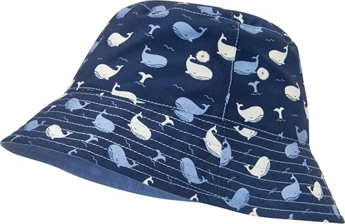 Playshoes Jungen UV-Schutz Fischerhut Bademütze Kopfbedeckung, Wal,53