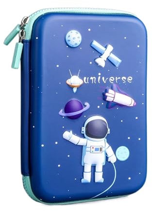 Pot à Crayons Multifonctionnel Mignon 3D dessin animé univers étuis à crayons grande capacité multifonction école étudiant stylo sacs boîte papeterie fournitures Sac Stylo Pratique ( Color : Blue Astr