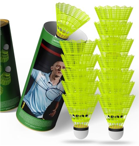 60x Federbälle, gelb für Badminton: Für Training und Wettkampf - Federball für Outdoor und Indoor