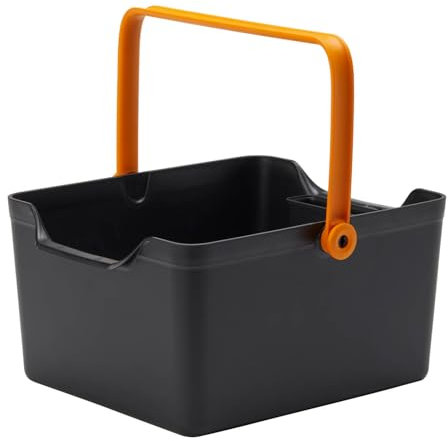 Fiskars Aufbewahrungsbox für Pflanzwerkzeuge und Gartenzubehör, 35,3 x 27,2 x 17,4 cm (BxTxH), Kunstharz, Schwarz/Orange, 1071305