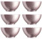 Acan Tradineur - Pack de 6 Boles de Vidrio Opal, Cuenco, tazón para Desayuno Extra Resistente, postres, Aperitivos, Apto para lavavajillas y microondas (Plateado - 50 cl - 13,2 x 6,8 cm)