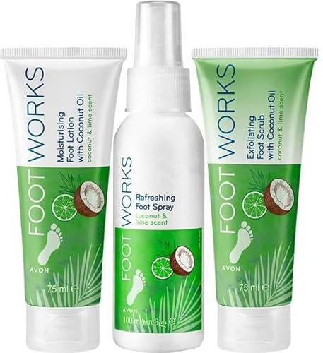 AVON FOOT WORKS Fuß-Pflege-Set mit Kokos & Limette 3-teilig sommerlich