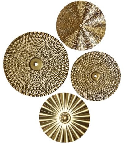 OFFSCH 4stücke Kreisanhänger Aus Eisen Sunburst-wandkunst Wanddekor Aus Metall Hängeornament Eisenhandwerk Hängedekoration Geometrisches Wanddekor