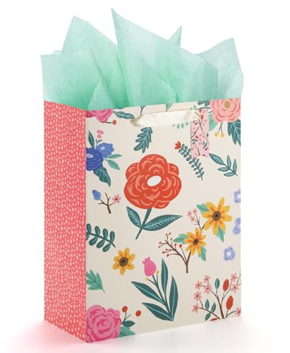 Sawnfay Geschenktüte - 25,4 x 12,7 x 33 cm, für Ostern, Geburtstage, Brautpartys, Hochzeiten, Babypartys, Muttertag, mit Seidenpapier