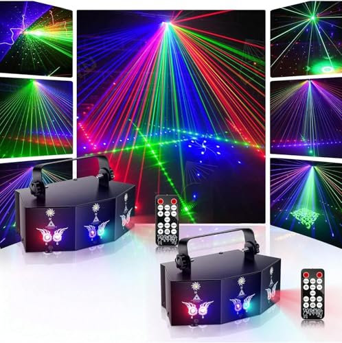 propulsion Life Discolicht Partylicht, 2PC DMX 9 Lens LED RGB Partylicht Stroboskop, disco licht mit Sound Aktiviert für Home Party Klub Geburtstag Hochzeit Konzert Bar