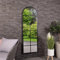 Charles Bentley Bern Arch Mirror in Black, Weather Resistant, Shatterproof, Wall Mounted Accent Mirror Décor For Garden, Indoors, Iron Aluminium (165x55cm)