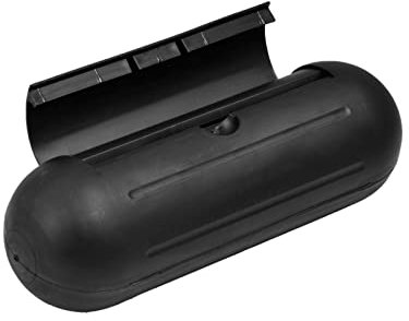 VENCENTE Outdoor IP54 Waterproof Cord Management Cover, Protects Extension Cords & Plugs, Fits Straight & Right Angle Plugs, Black, 19x6x6cm