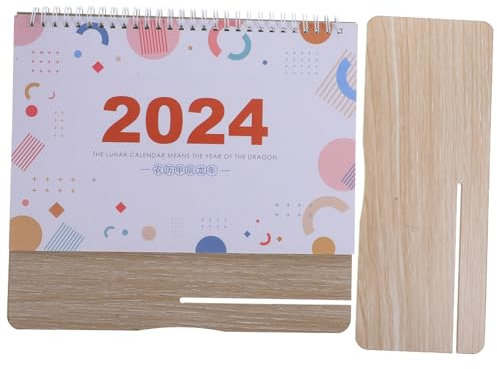 Gogogmee Tischkalender Aus Holz Stehender Kalender Für Büro Monatlicher Kalender Mit Notizplätzen Robustes Design Für Schreibtischdeko