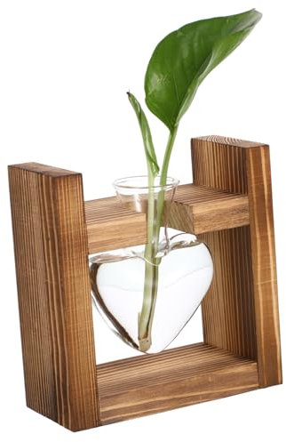 GREENADSCAPE 1pc Hydroponics Planter Air Plant Pots Heart Clear Container Indoor Plant Stand Round Vase Mini Terrarium Stem Holder Jars Bulbs Flamingo Vase Propagator Balls Airplants Bud Bamboo