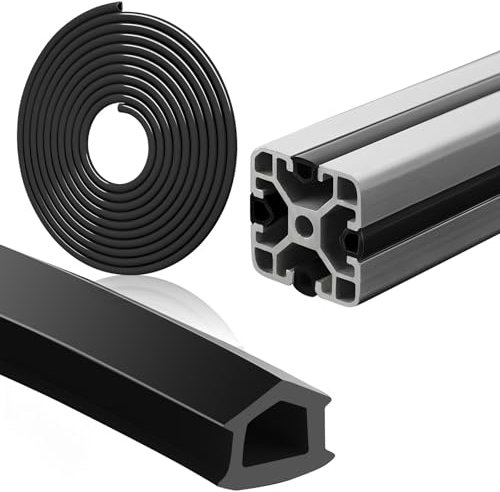 Profili in alluminio, 10 m, protezione dalla polvere, strisce di tenuta piatte, morbide strisce di protezione in PVC per scanalatura da 30/40 serie 8 mm, guida profilata in alluminio, colore nero