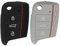 2 Piezas Funda de Silicona TPU para Mando de Llave de Coche de 3 Botones, Protector Carcasa Llave Coche, Cubierta de Silicona para Llave Coche, Compatible con Modelos de Golf Polo Tiguan