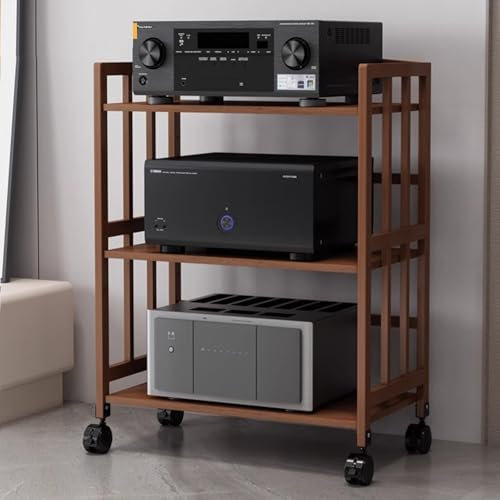 mobile stereo hi fi rack hifi Mobili stereo for la casa, piccolo mobile moderno audio rack su ruote, grande capacità AV Media Stand for giradischi video(W-50CM)