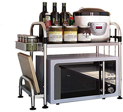 JXIPANUL Estante De Almacenamiento para Microondas Cocina Estantes De Cocina Estante para Horno Microondas Rejilla para Olla Soporte para Horno con Rejilla para Tabla De Cortar Acero Inoxid