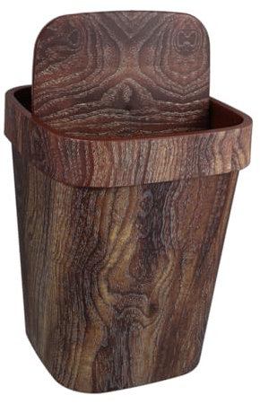 Amosfun Cubo De Basura Exterior Con Tapa Diseño Retro Para Cocina Baño y Lavandería