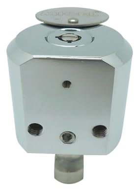 MICEL - 13372 - Candado Redondo de Seguridad con Grillete de Acero Inoxidable, Llave Tubular y Cilindro de Latón, ideal para Taquillas, Puertas y Contenedores, acabado Cromo Brillo, 55 x 86 x 48 mm