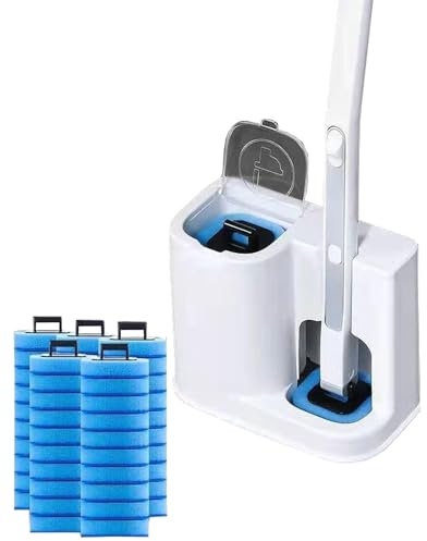 Juego De Portaescobillas Desechables con 50 Recambios De Escobillas Desechables para Inodoros De Baño