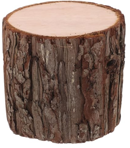 TOPBATHY Tree Stump Decor, 6 Inch Rustic Decorative Log Display Riser, Hollow Wood-Look Centrepiece For Wedding Table, Farmhouse Shelf Decor, Garden Theme Display And Event Decoration