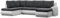 Mebligo - Ecksofa mit Schlaffunktion und 3 Bettkasten FORESTA 300x89x200 (BxHxT) Schwarz + Grau - Ottomane Links Eckcouch, Couch U Form, Sofa Wohnzimmer, Sofas & Couches, Eckschlafsofa