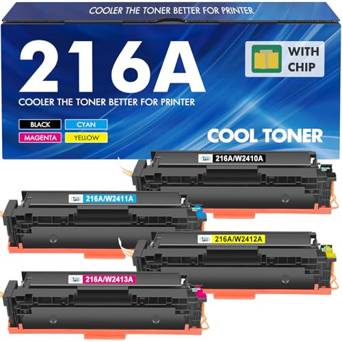 216A Toner Set Mit Chip Kompatibel für HP 216A Color Laserjet Pro MFP M183fw M182n M182nw M155nw M155a M183 M182 M155 W2410A W2411A W2412A W2413A Schwarz Cyan Gelb Magenta, 4er-Pack