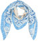 Damen Musselin Halstuch Made in Italy mit Leo Love Happy– Leichtes Dreieckstuch für Frühling & Sommer, Baumwolle, ca.195x85 cm (Paisley: Hellblau)