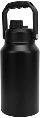ASHATA Botella de Agua Aislada, 3L 316 Jarra de Agua Deportiva Portátil de Acero Inoxidable de Acero Inoxidable, con de Tapa, Boca Ancha, para Caminata de Gimnasia, Mantenga Frío 48h, (BLACK)