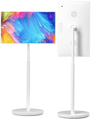 Téléviseur portable avec batterie rechargeable, projection sans fil, support roulant pour divertissement en déplacement