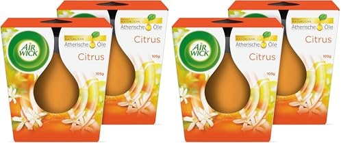 Air Wick Wohlfühl-Duftkerze DUO im Glas – Duft: Citrus – Enthält natürliche ätherische Öle – 2 x Duftkerzenset (Packung mit 2)