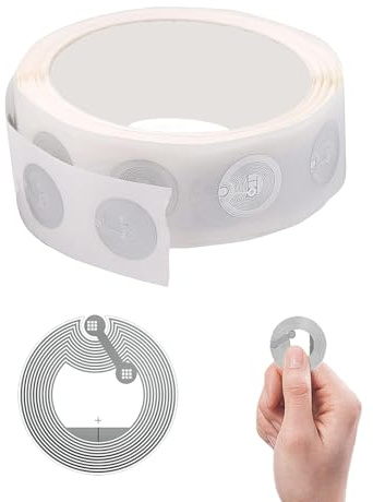ALONK 70 Stück Nfc Tag Sticker, Ntag215 Nfc Tags 25mm Programmierbar 504 Byte Speicher und Wiederbeschreibbar für Alle Nfc-fähigen Handys und Geräte