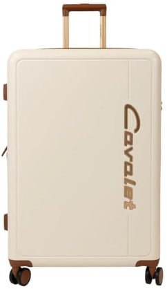 Bowatex Koffer Creme-Weiß 77 cm, großer Hartschalenkoffer Trolley Cavalet
