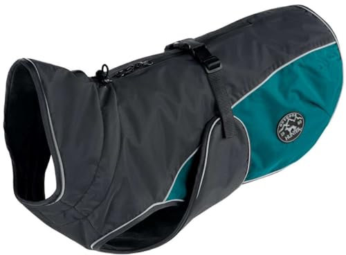 HUNTER Hundemantel UPPSALA COZY, Farbe: anthrazit/petrol, wasser- und windabweisend, wärmendes Innenfutter, reflektierend, optimaler Komfort, waschbar bei 30 °C, für kalte Tage, Größe: 30