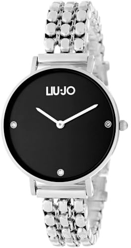 LiuJo Framework Damen Armbanduhr aus Edelstahl in der Farbe Silber-Schwarz, Wasserdichtigkeit: 3Bar, Durchmesser: 32mm, TLJ1386