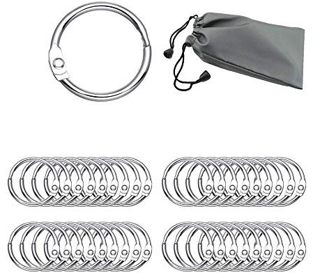 Binder Ringe SUNSHINETEK 100 Stücke Metall Buch Ringe Silber Loose Leaf Binder Ringe Karteikarte Ringbuch Schlüsselanhänger Ringe für Schule, Haus oder Büro (35 mm / 1,4 Zoll)