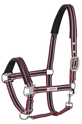 Eskadron Halfter Dornschnalle New Basic in Chili-White-Nightblue, Größe:Vollblut