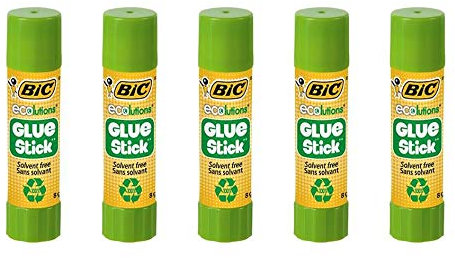 BIC Lot de 5 Bâtons de colle STICK ECOLUTION Glue 8g
