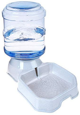 Pet Water Dispenser Station - 1 Gal Replenish Pet Waterer for Dog Cat Animal Automatic Gravity Water Drinking Fountain Bottle Bowl Dish Stand