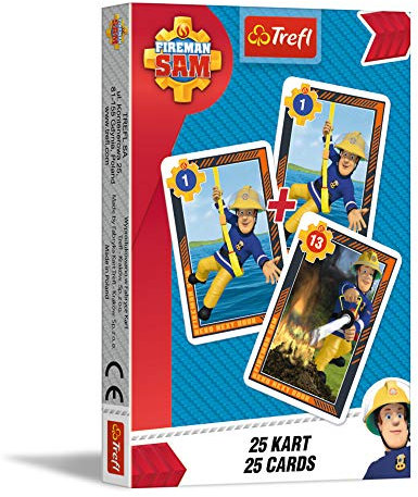 Trefl TR08480, Kartenspiel - Feuerwehrmann Sam (25 Karten), Für Kinder ab 3 Jahren, Für 1-4 Spieler,